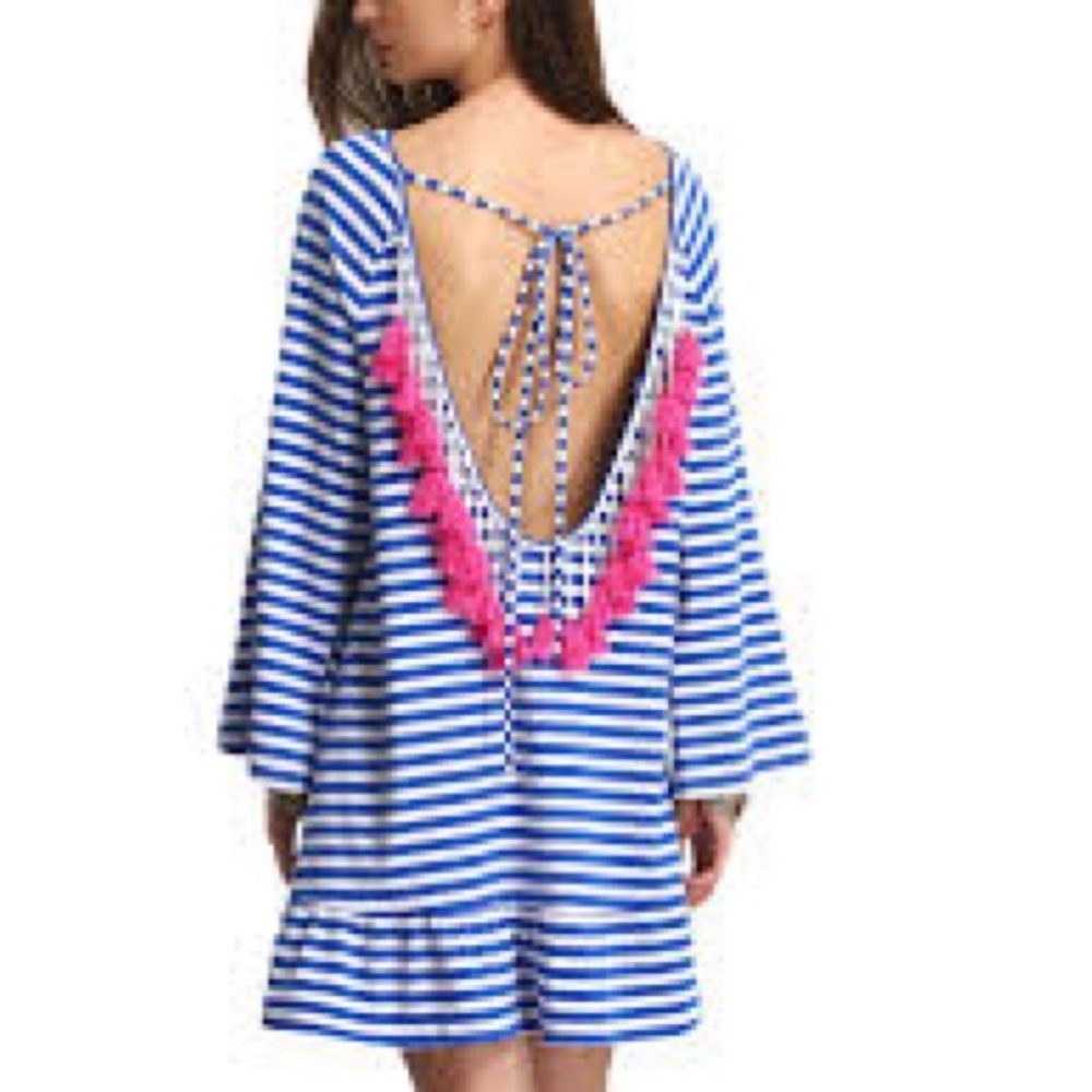 Vibrant,Fun,Unique,Tasseled & Backless Beach Dress/Cover-Up,Excelt.Cond, Size L
